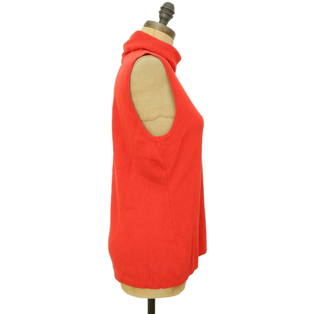 Devotion By Cyrus Turtleneck Tank Top Size S M Sleeveless Coral Red NEW Tag B49 - Picture 4 of 6